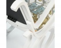Кресло-качалка белый/ткань орнамент